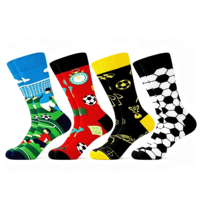 Chaussettes de sport respirantes pour hommes, imprimées sur mesure, avec motif graphique de football sur toute la surface, pour l'entraînement de football d'automne et les tenues décontractées
