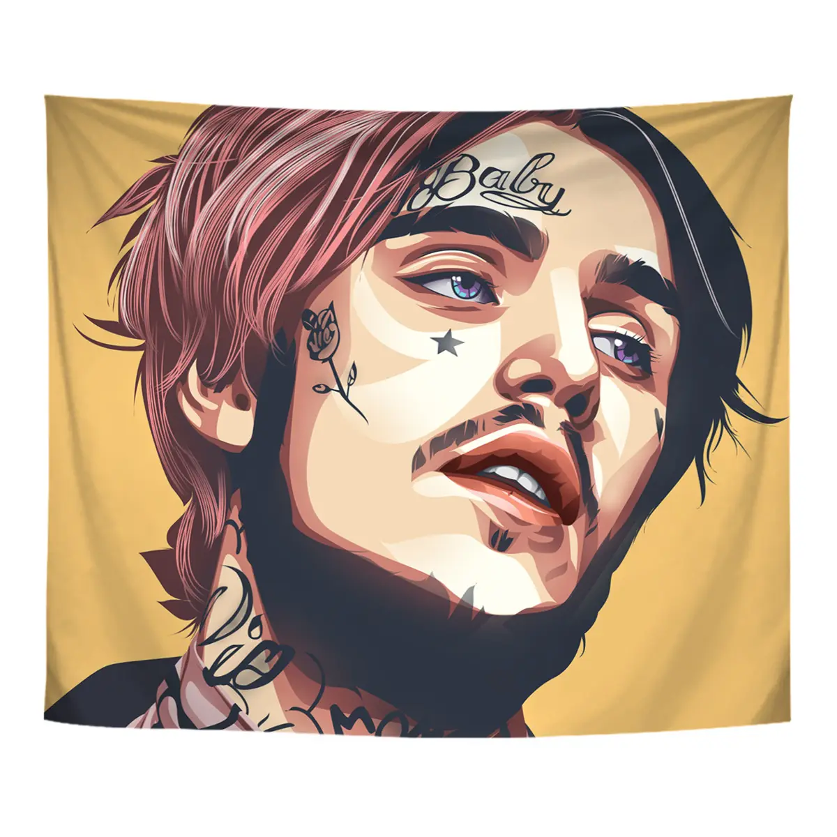 Lil Peep Rap Background Cloth Living Room home Decor Wall decoration Hanging Printing Tapestry
