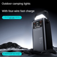 Banque d'Alimentation Extérieure 3ème Génération 100000 mAh, Charge Rapide 22.5 W, 4 Câbles Intégrés, Synchronisation 6 Appareils, Lumière de Camping LED, 10 Protections de Sécurité