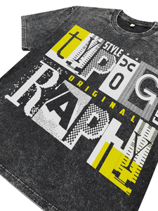 T-shirts pour hommes de haute qualité, surdimensionnés, noirs, effet délavé, teints à la main, impression typographique DTG, streetwear, coton respirant - Product Image 4
