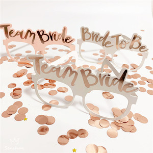 Gafas de Papel para Despedida de Soltera al por Mayor, 10 Unidades, Base Rosa, Lámina Dorada, Accesorios para Fotos, Decoración para Despedida de Soltera, Recuerdo de Boda - Product Image 1