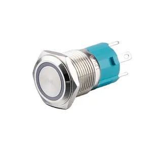 16MM Metal on off latching 5v blue green red led illuminated 10A switch interruttore push button uses
