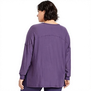 Camiseta de Manga Larga para Mujer, Precio de Fábrica, Mezcla de Algodón Suave, Cuello Redondo, Estilo Casual, Ropa de Marca Privada OEM, Proveedor Mayorista - Product Image 2