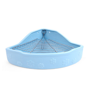 Toilette pour animaux de compagnie en céramique chaude <span class=keywords><strong>Bac</strong></span> à litière d'entraînement d'angle pour chinchilla lapin hamster - Product Image 4