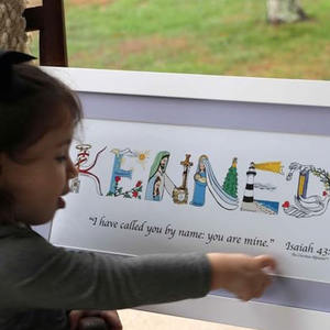 Regalos Cristianos Personalizados para Bebés, Marco de Fotos de 1 Año para Niña, Decoración de Pared, Regalo de Dedicación para Bebés - Product Image 5