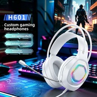Casque de jeu électrique rose avec réduction de bruit active (ANC) et éclairage RGB – Son Hi-Fi, idéal pour le sport et les voyages, parfait pour les étudiants en ligne H601