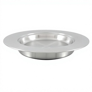 Plateau de service en acier inoxydable, finition polie, qualité commerciale, compatible lave-vaisselle, facile à nettoyer, durable, adapté aux aliments, utilisation en église - Product Image 2