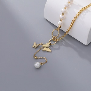 สร้อยคอไข่มุกประดับจี้รูปผีเสื้อสุดหรูสำหรับงานปาร์ตี้ - Product Image 2