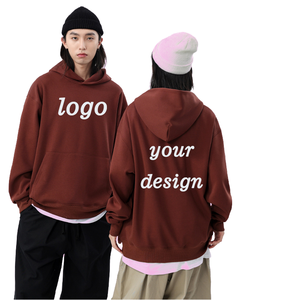 เสื้อฮู้ดดี้ไหมพรมถักน้ำหนัก 500 กรัม สำหรับฤดูหนาว ทรงโอเวอร์ไซส์ ไหล่ตก ดีไซน์ทันสมัย ผ้าฝ้าย 100% สีพื้น - Product Image 1