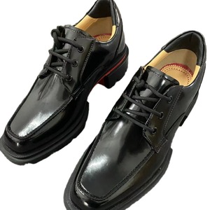2026 New Black Patent Leather Chunky Derby Shoes Men Thick Sole <b>Platform</b> Red Bottom Casual Formal Lace-Up Shoes - Product Image 6