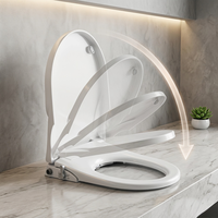 Siège de toilette intelligent ergonomique avec bidet intégré, design ultra-mince, surface antibactérienne, forme en U pour l'hygiène personnelle, couvercle à fermeture douce
