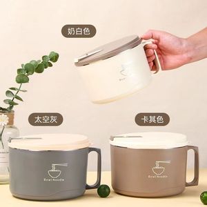 304 Stainless Steel Instant Noodle Bowl 1100ml With Lid For Student Dormitory Lunch <b>Box</b> - Product Image 3