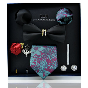 Mais novo Design Fábrica Venda 7.5 cm Bow Tie Lenço Bolso Quadrados Cufflink Set Broche Pin Clipe Gravata Caixa Desempenho - Product Image 6