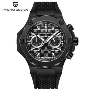 Reloj Cronógrafo de Acero Inoxidable para Hombre PAGANI DESIGN, Caja Octogonal de 45 mm, Correa de Silicona, Esfera Analógica de Cuarzo Deportiva - Product Image 2