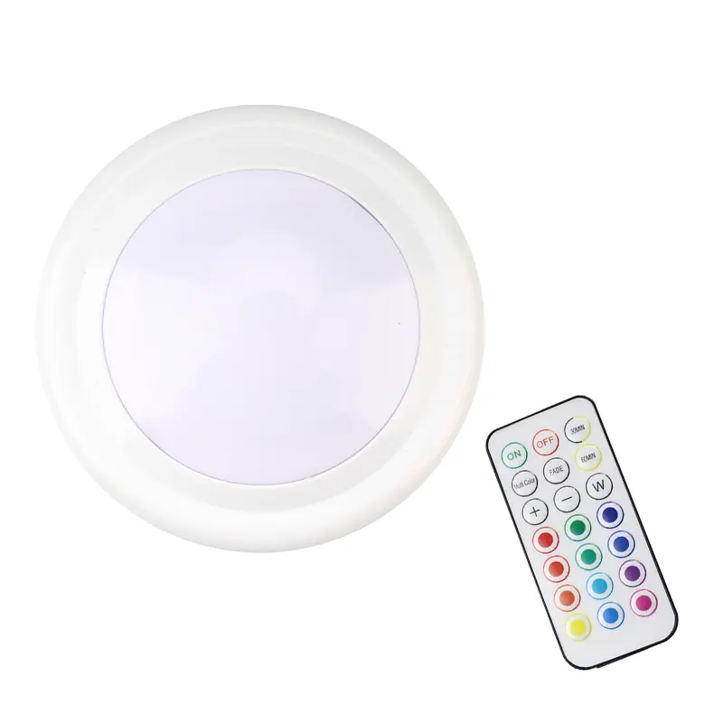 1 + 1 Nieuwe 13-kleuren Rgb Led Ronde Afstandsbediening Diy Creatieve Decoratie Slaapkamer Led Nachtlampje