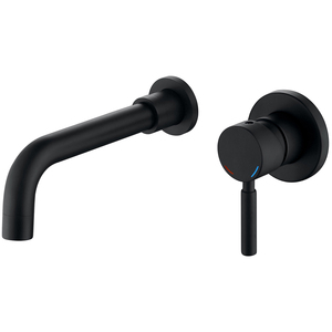 Matt Black Single-Handle Basin Mixer Wall-Mounted Thermostatic Faucet with Hot & Cold Water Supply Modern Design Brass Faucet - Product Image 1