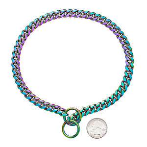 Venta al por mayor 10mm de acero inoxidable Metal <span class=keywords><strong>32</strong></span> pulgadas oro cubano mascota Collar moda personalizado perro Collar antiladridos Collar para perro - Product Image 6