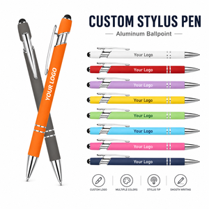 Aluminum Stylus Ballpoint <b>Pen</b> Custom Logo Soft Touch Metal <b>Pen</b> OEM ODM Promotional <b>Pens</b> For Wholesale Corporate Gifts Bulk Set - Product Image 1