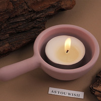 Gypse bougie tasse poignée bougeoir casserole Silicone moule pour béton ciment gypse bougie pot résine moule décoration de la maison