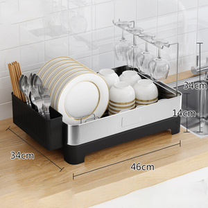 ที่วางชามสแตนเลสในครัว CXT666 สำหรับใช้ในบ้าน ชั้นวางอเนกประสงค์พร้อมที่กรองน้ำบนโต๊ะ - Product Image 6