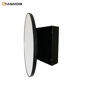 STANHOM Modern Wall Bathroom Metal Round Mirror Cabinet