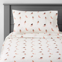 Parures de draps ajustés imprimées en tissu polyester respirant et écologique, avec motif personnalisé OEM, pour toutes les saisons
