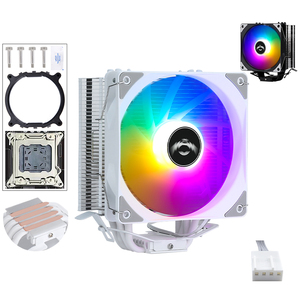 QiuzAim Computadora de escritorio 4 Tubos de calor 2011 Disipador de calor 12cm Luminoso X79 Placa base X99 Ventilador de <span class=keywords><strong>CPU</strong></span> 4 pines Silencioso E5 Refrigerado por aire - Product Image 1