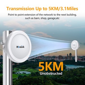 Mosslink 5.8GHz 300Mbps จุดเชื่อมต่อ WiFi กลางแจ้งระยะไกล24V POE CCTV ฟังก์ชัน PTP CPE QoS - Product Image 4