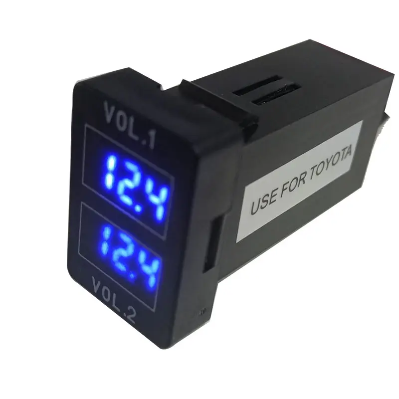 auto parts voltmeter socket car double voltmeter display digital suitable for toyot a customization logo led color