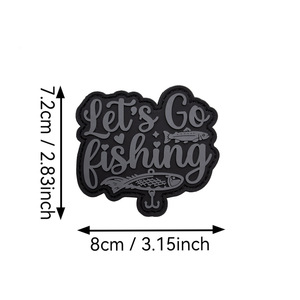 Distintivo/Emblema in PVC 'Lets Go Fishing' per Abbigliamento da Pesca, Attrezzatura da Viaggio, Abbigliamento Outdoor e Decorazione Street Fashion - Product Image 6