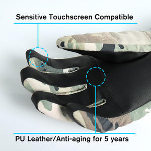 Guantes de Invierno de Cuero para Esquí, Térmicos, Impermeables, con Pantalla Táctil, Negros, Personalizados, para Hombre y Mujer - Product Image 5