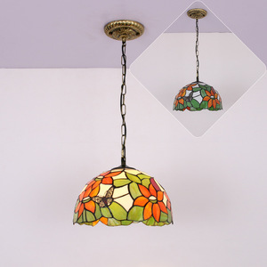 <b>Butterfly</b>-Themed Stained Glass Pendant <b>Light</b> Pastoral Style for Restaurant Cafe Bar Bedroom Entryway Chandelier Pendant <b>Lights</b> - Product Image 1