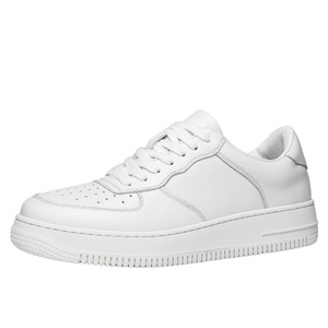 Men's <b>White</b> Sneakers Premium Genuine Leather Low <b>Heel</b> Rubber Outsole EVA Midsole Leisure Wear Resistant Slip Resistant - Product Image 5