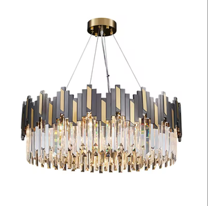 Gran oferta, diseño dorado, comedor, luces de techo led, candelabros de cristal modernos de lujo con prismas - Product Image 6