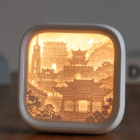 Veilleuse LED tactile rechargeable personnalisée avec découpe 3D en papier, boîte à lumière décorative pour la maison, cadeau d'anniversaire