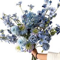Hydrangées bleues artificielles style ciel et mer, toucher soyeux, pour allée de mariage