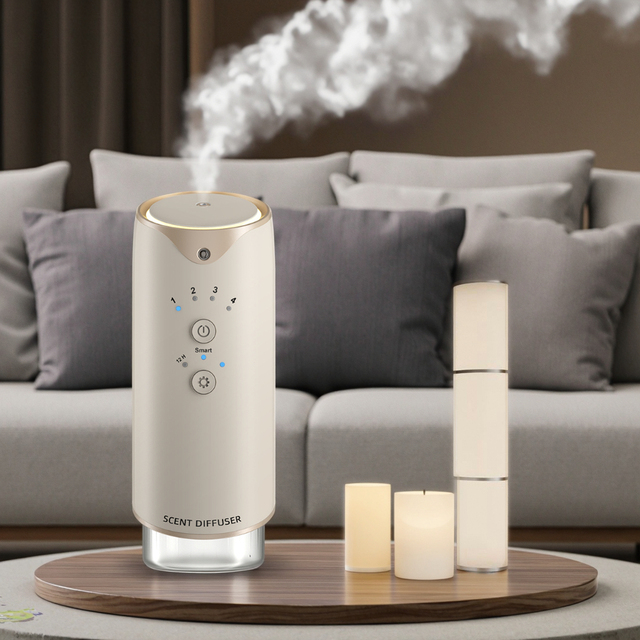 Essential Oil Wireless Waterless Electric Scent Diffuser Smart Portable Ultrasonic Nebulizer Air Purifier with 1 Year Warranty