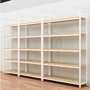 Estantería de Supermercado Personalizada de una Sola Cara para Carga Ligera <span class=keywords><strong>con</strong></span> Duraderos Estantes de <span class=keywords><strong>Madera</strong></span> y Metal para Ventas - Product Image 3