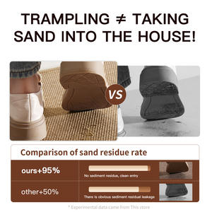 Paillasson d'entrée semi-circulaire à motif géométrique en fibre de polyester antidérapant pour intérieur - Product Image 5