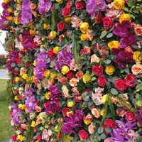Panneau mural décoratif artificiel haut de gamme en soie, motif orchidée Phalaenopsis, pour événements, salons et fêtes