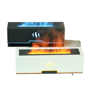 Pelembap udara api cerdas Mini USB, penyebar Aroma 3D ultrasonik dalam warna putih hitam untuk rumah