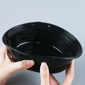 Round Plastic Food <b>Containers</b> 350ml 1000ml With Lids For <b>Takeaway</b> Black White Microwave Safe - Product Image 3