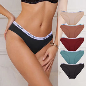 Celana Dalam Olahraga Wanita Nyaman dan Bernapas, Custom Gym Fitness dengan Cetakan Huruf, Ukuran Besar, Elastis, Katun untuk Wanita - Product Image 1