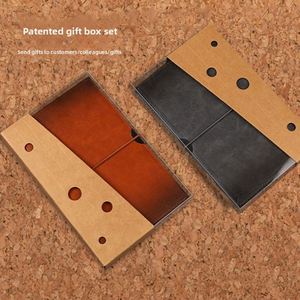 Superfirber Leather Dowling <b>Paper</b> A6 Vintage Strap Notebook High Aesthetic Gradient Color Multifunctional Business Binder - Product Image 2