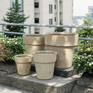 Pots de fleurs carrés émaillés multicolores de la marque Meiling, best-sellers, pour la plantation en extérieur, en argile fibreuse avec trou de drainage - Product Image 2