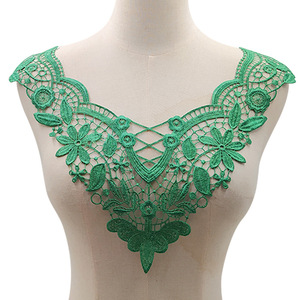 Appliques brodées en dentelle pour vêtements, motifs floraux, accessoires de mode DIY, design personnalisé, creux 3D, polyester, couleur unie - Product Image 3