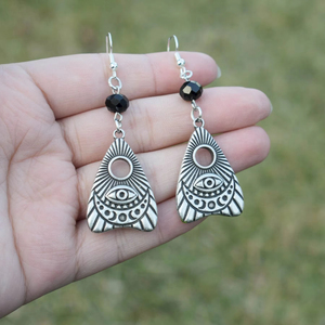 Anting-anting persegi bulan matahari berongga Vintage anting-anting fase bulan sabit semua melihat mata liontin perhiasan Gotik perhiasan Wiccan - Product Image 6