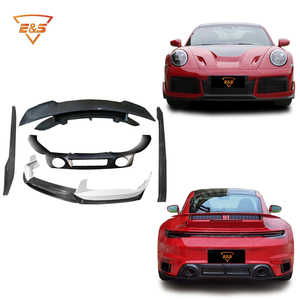 Kit complet de jupes latérales de diffuseur avant de lèvre arrière pour <span class=keywords><strong>Porsche</strong></span> <span class=keywords><strong>911</strong></span> 992 Kit de carrosserie en fibre de carbone de style <span class=keywords><strong>Turbo</strong></span> S - Product Image 1