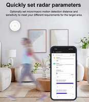 Sensor de Presencia Humana Zigbee, Detector de Movimiento por Radar de Onda Milimétrica de 24G, Sensor de Luminosidad, Temperatura y Humedad para Tuya Home Assistant Zigbee2MQTT