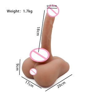 Male <b>Black</b> 3D Torso Half Body Pad Doll With Big Dildo <b>Toys</b> For Adult - Product Image 5
